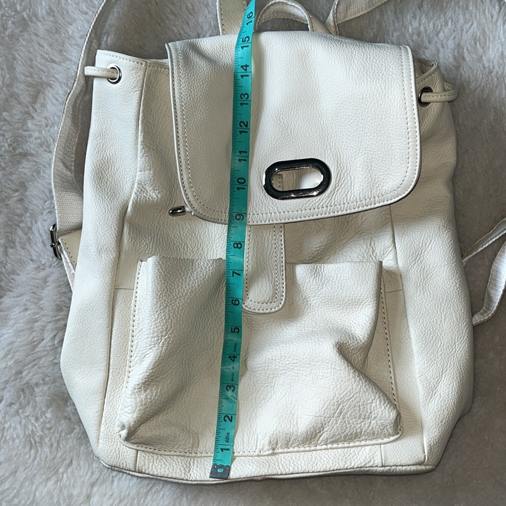 Ameri Leather Ivory Off White Pebbled Leather Dra… - image 4